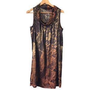 The Limited Satin Cowl Neck Slip Dress brown rust cram purple size Large